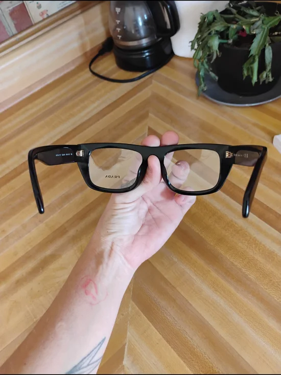 Prada Black Oversized Square Eyeglasses - Picture 5 of 5